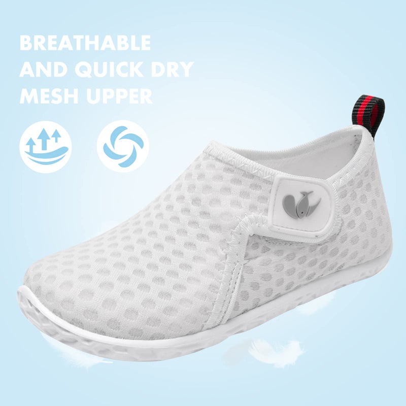 JIASUQI Baby Girls Boys Lightweight Pool Park Athletic Aqua Water Shoes Socks Dot White 6-12 Months - Image 3